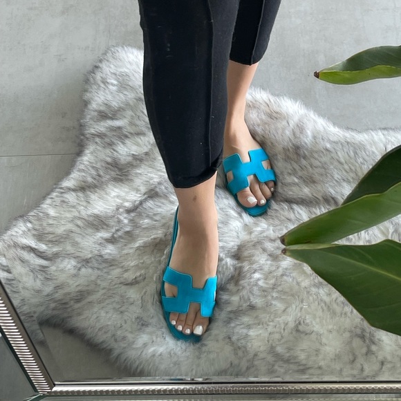 Bleu Vif SUEDE Oran Sandals 36.5 - Picture 5 of 8